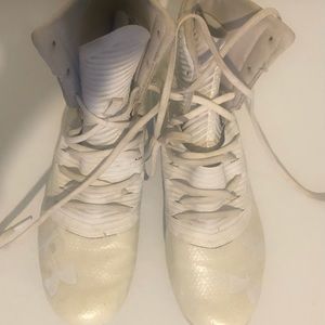 White Under Armour mens football cleats size 9